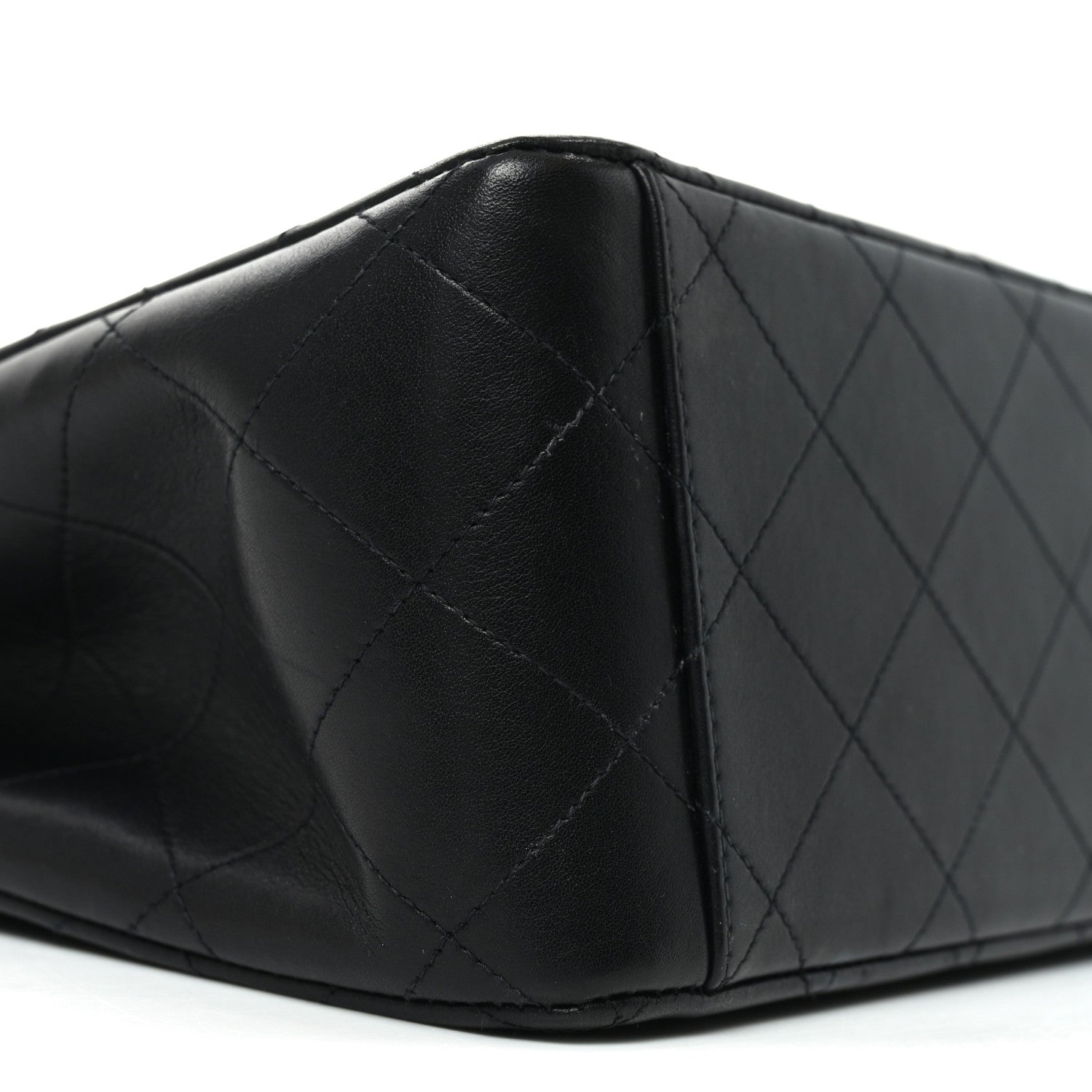 Lambskin Quilted XL Jumbo Single Flap Black