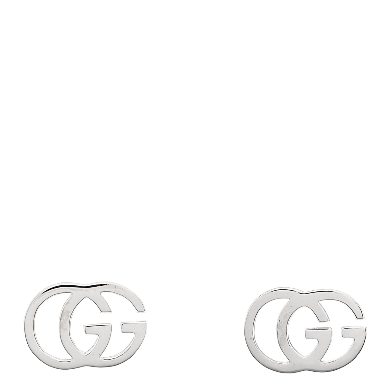 18K White Gold Running G Stud Earrings
