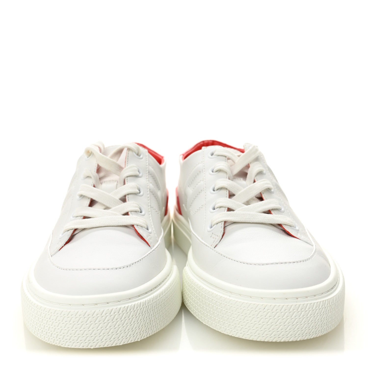 Shiny Lizard Calfskin Deep Sneakers 38 White Bougainvillea