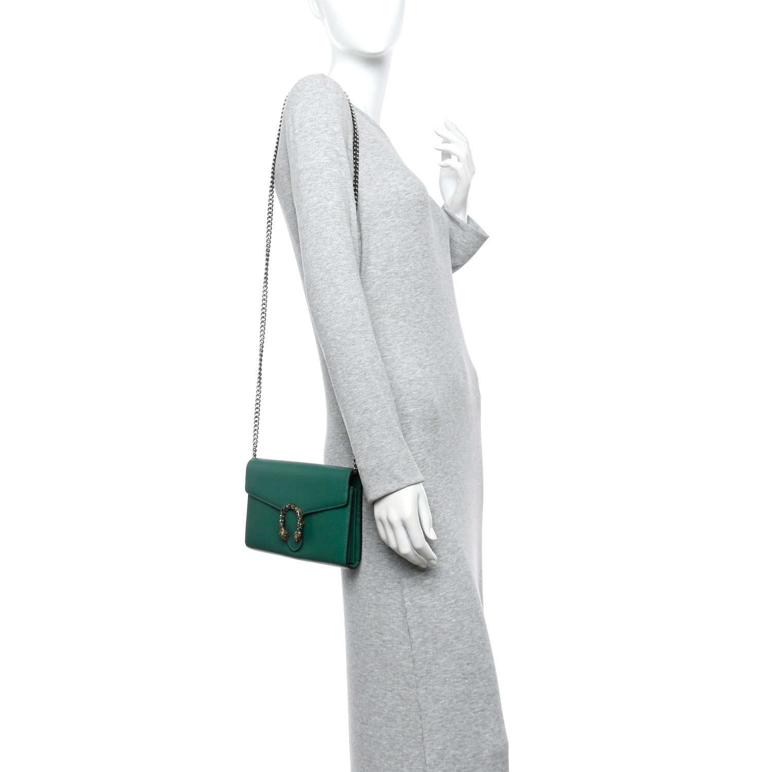 Calfskin Mini Dionysus Chain Wallet Emerald
