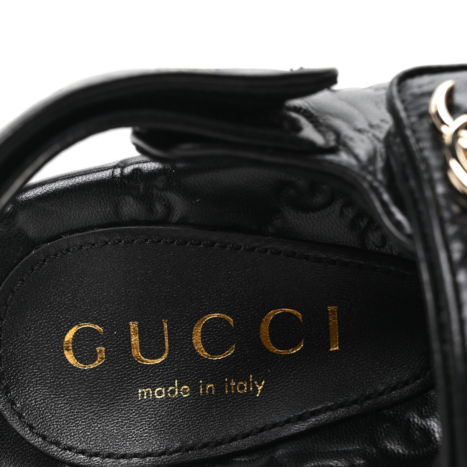 Guccissima GG Embossed Womens Sandals 37 Black