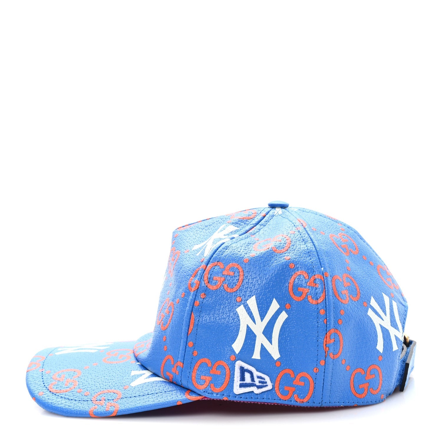 X MLB Calfskin Stampato 3D GG Monogram NY Yankees Baseball Hat M Blue