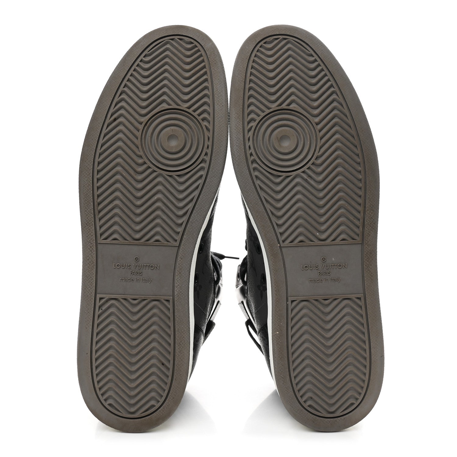 Calfskin Monogram Eclipse Mens Rivoli High Top Sneakers 10 Black Grey