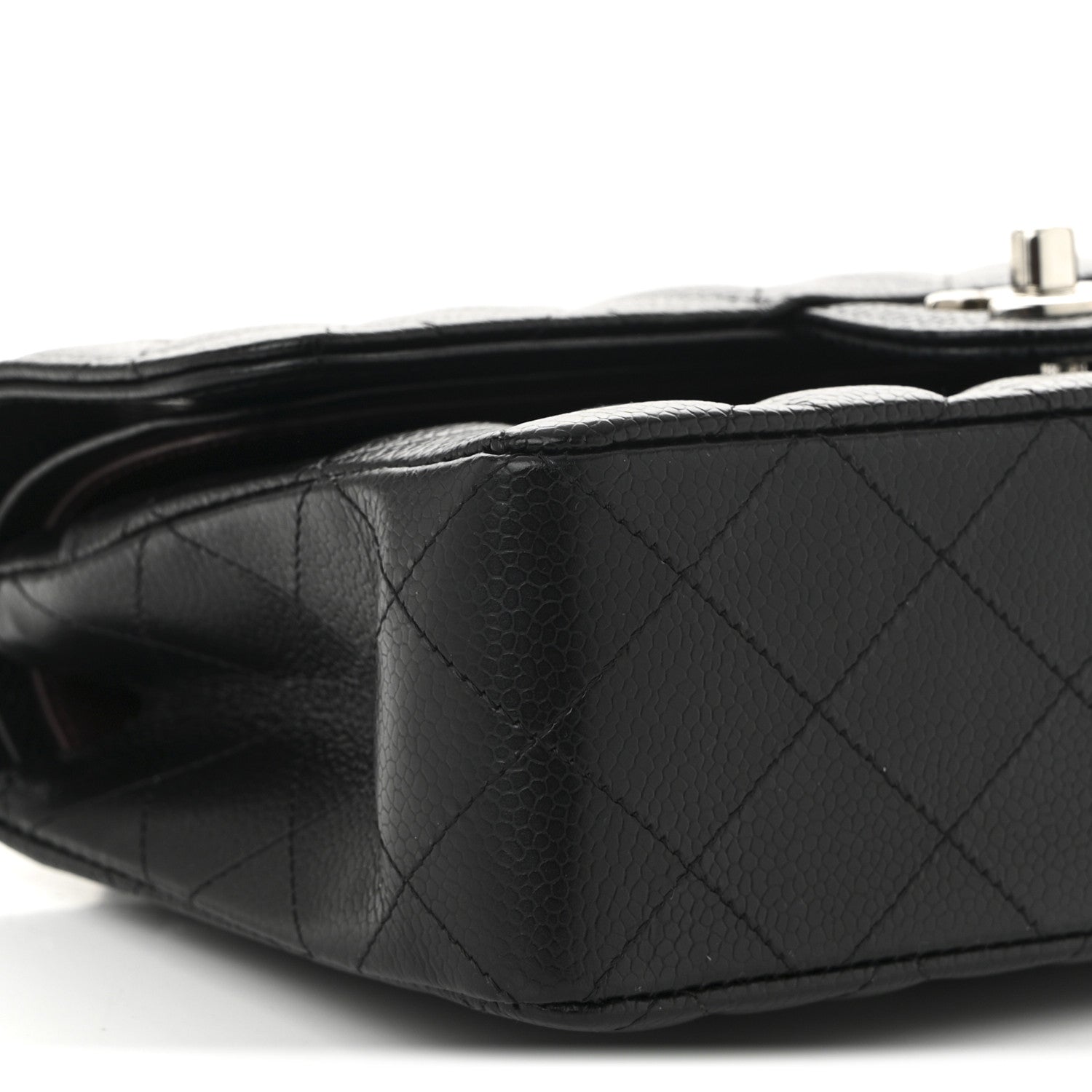 Caviar Quilted Small Double Flap Black