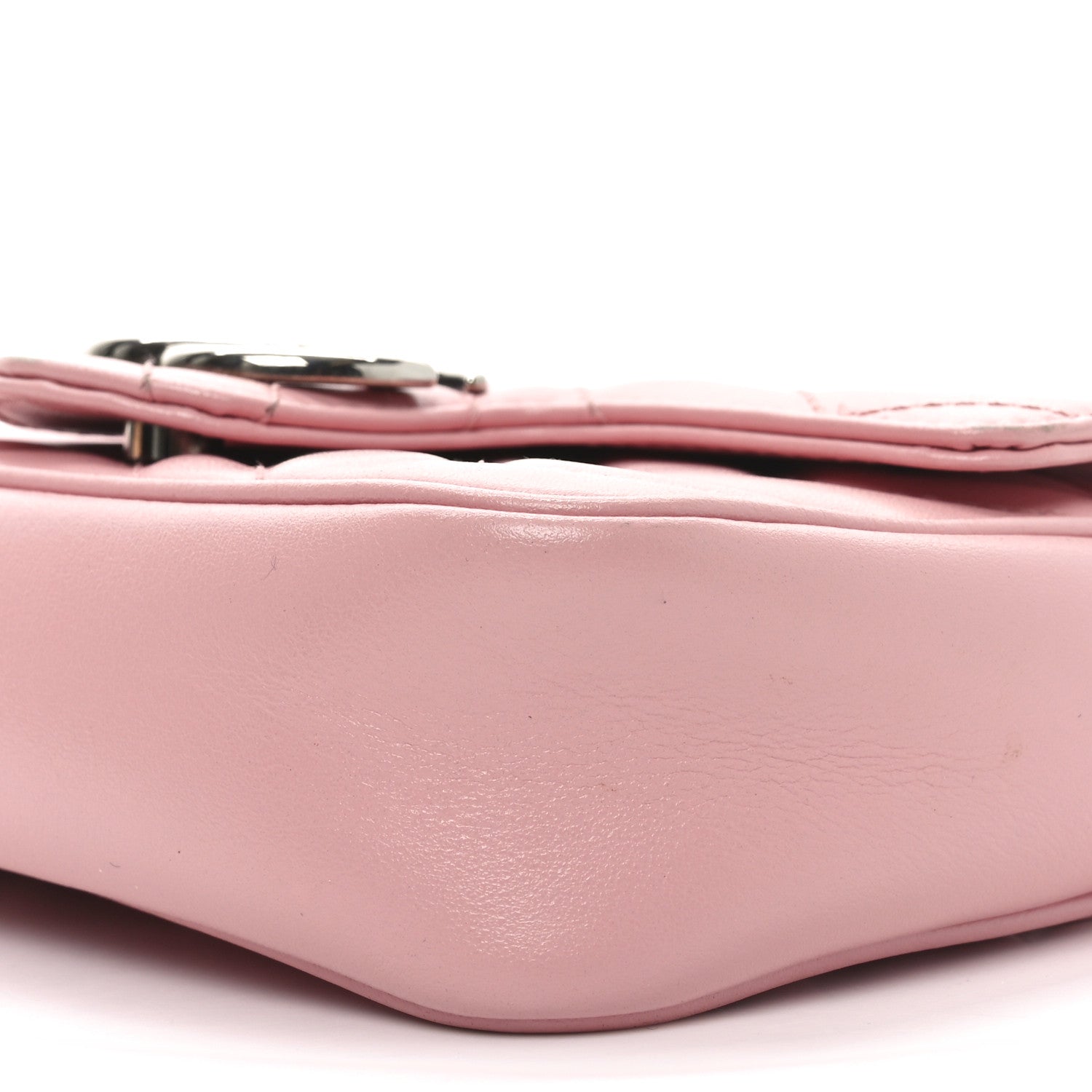Calfskin Matelasse Super Mini GG Marmont Shoulder Bag Wild Rose
