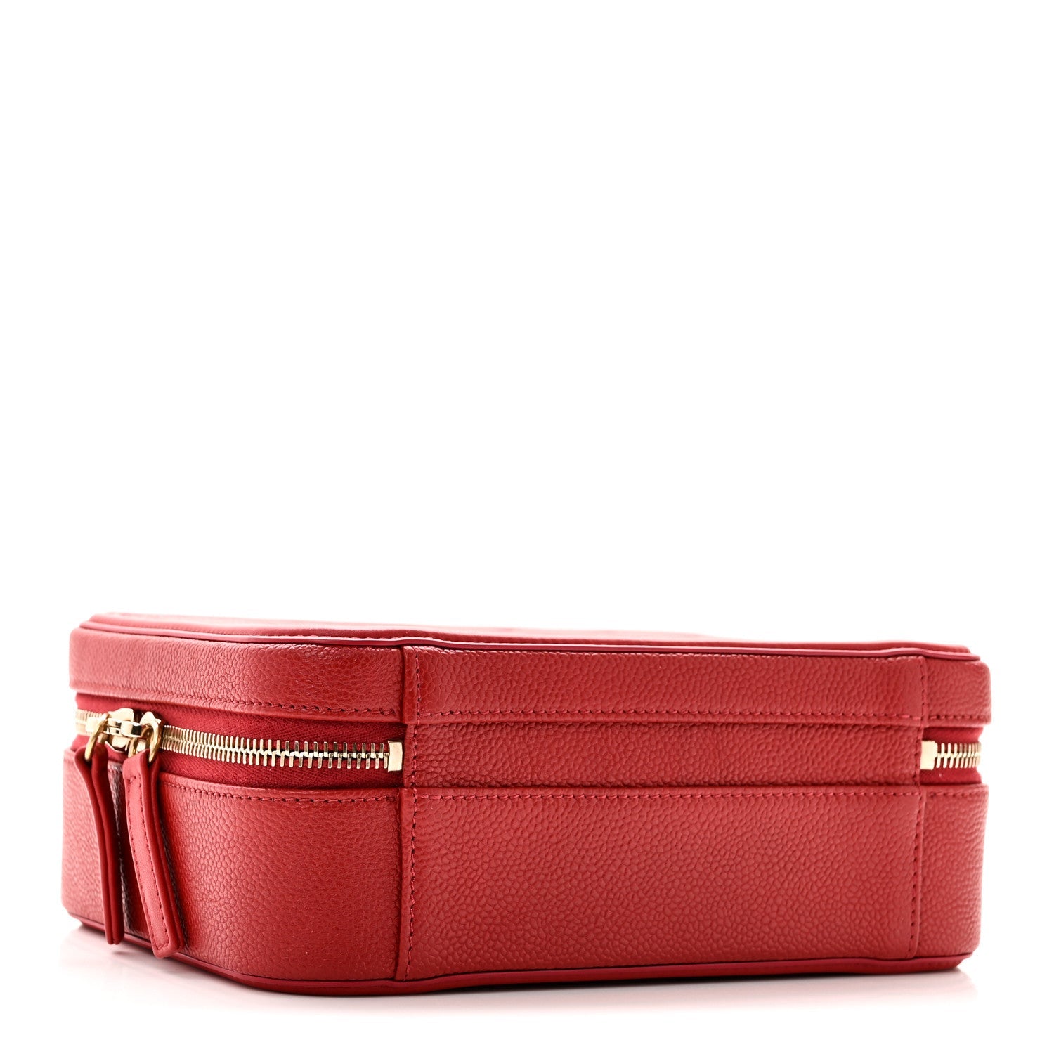 Caviar Quilted Medium CC Filigree Vanity Case Red