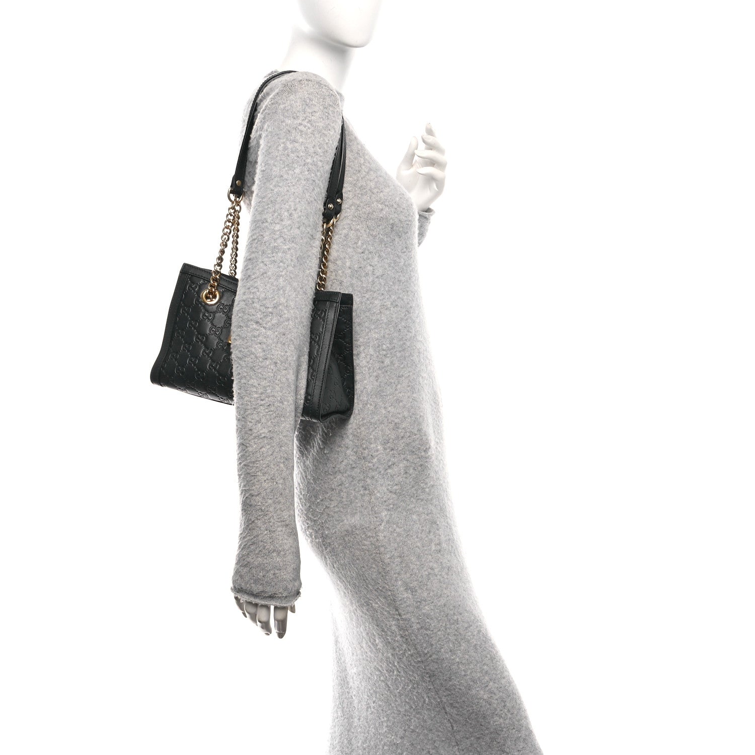Guccissima Small Padlock Tote Black