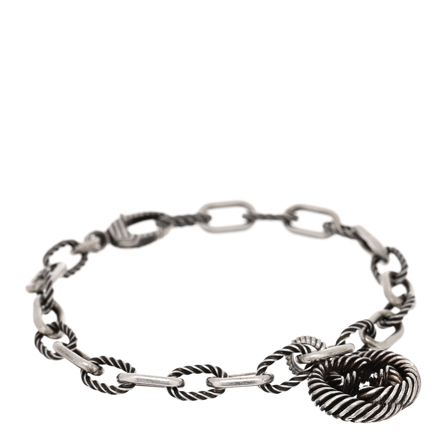 Sterling Silver Interlocking G Charm Bracelet