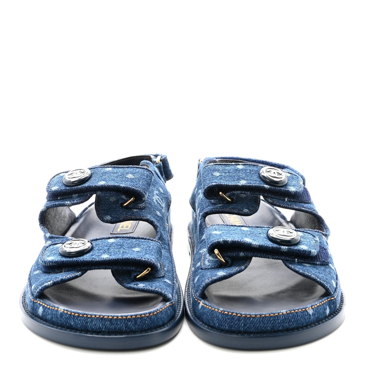 Printed Denim CC Dad Sandals 40 Dark Blue
