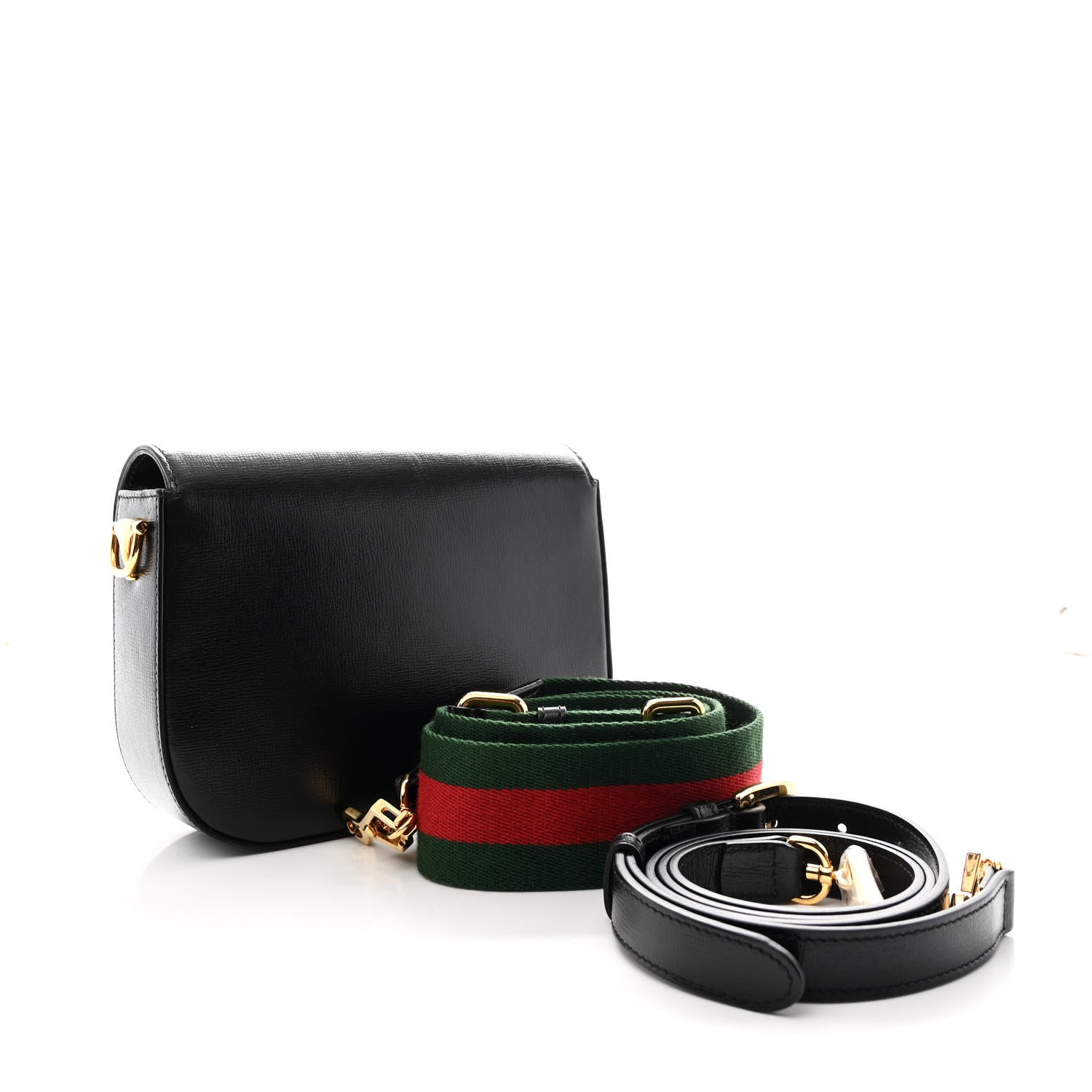 Azalea Calfskin Web Mini Horsebit 1955 Shoulder Bag Black