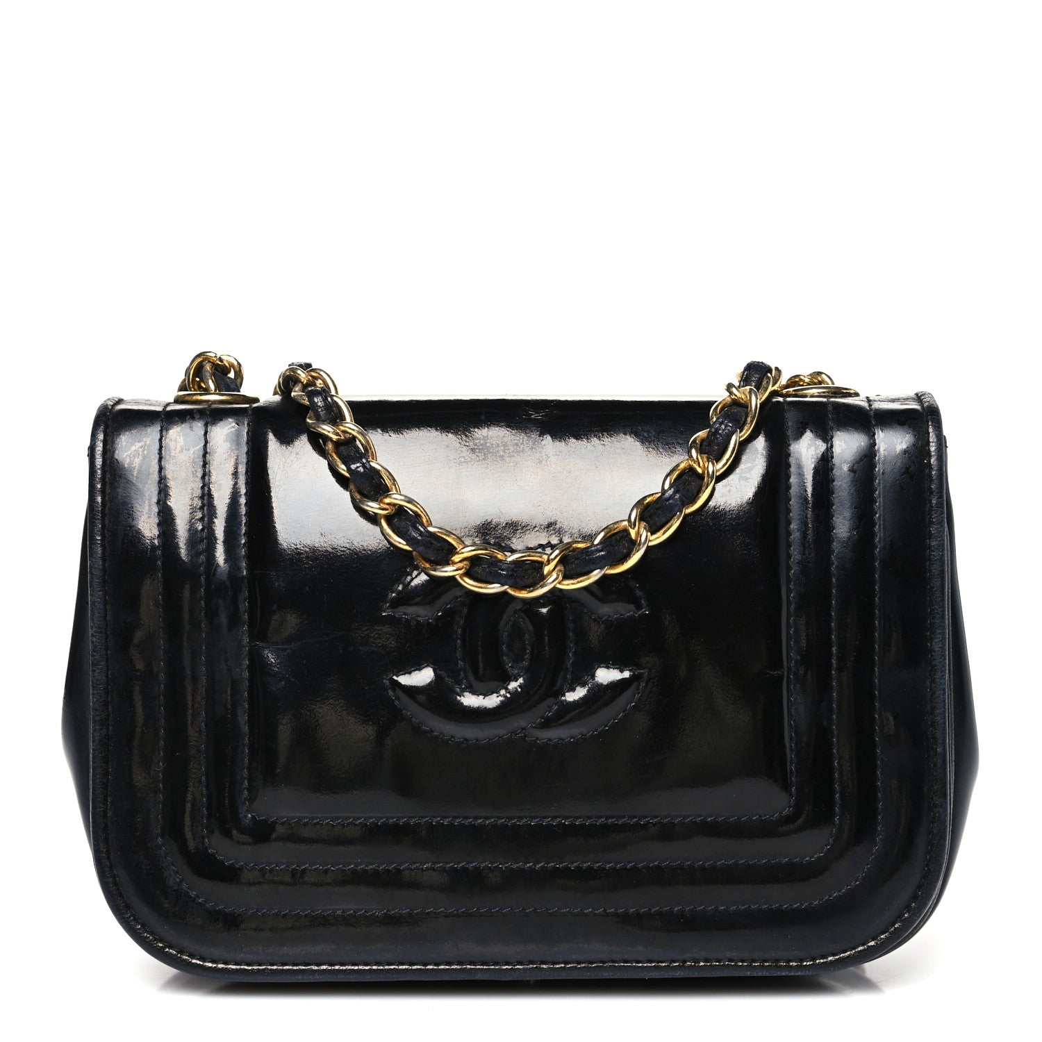 Patent Mini Flap Black
