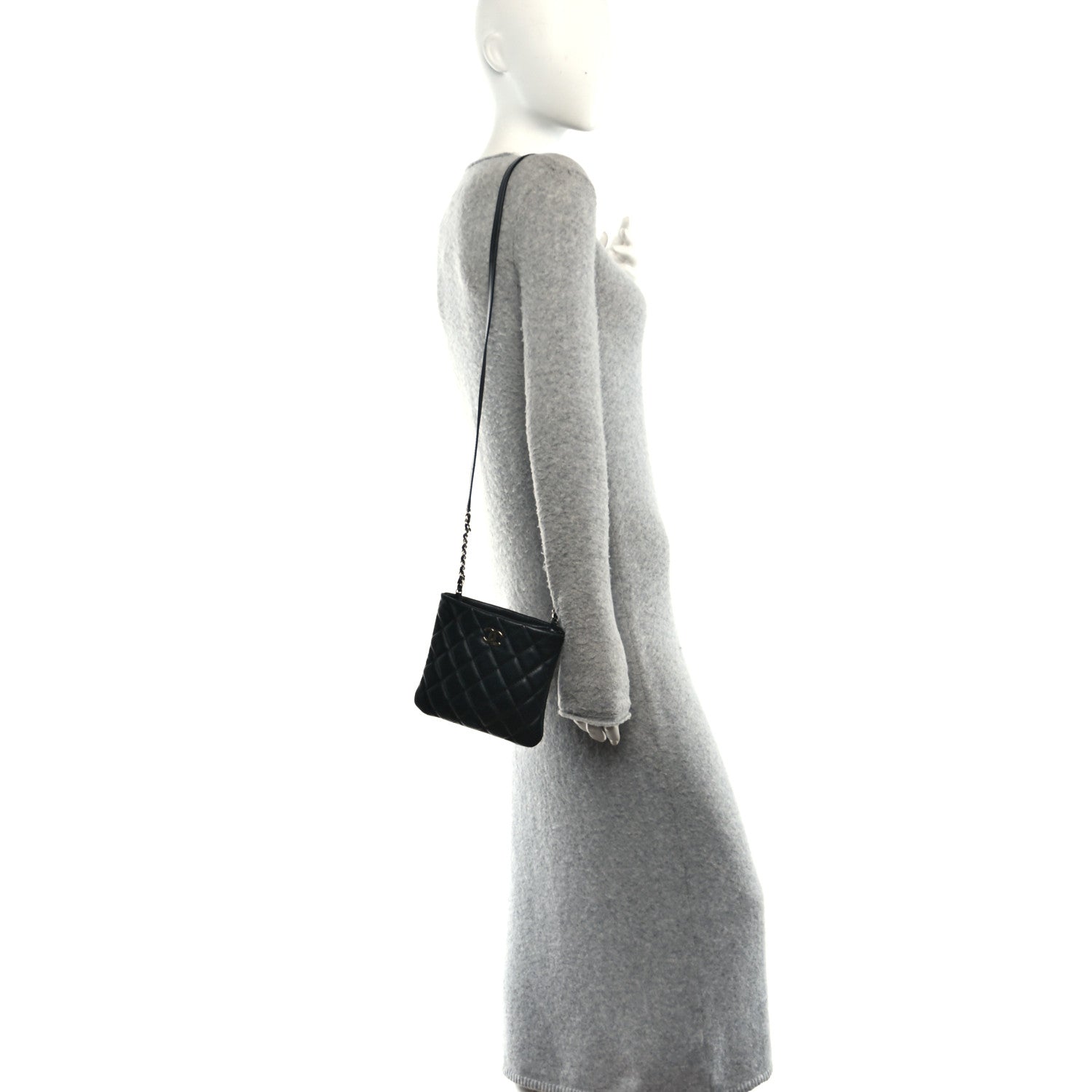 Calfskin Quilted Crossbody Bag Black
