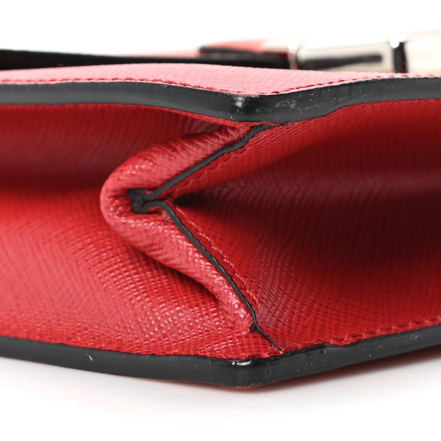 Saffiano Lux Sound Shoulder Bag Fuoco Lacca
