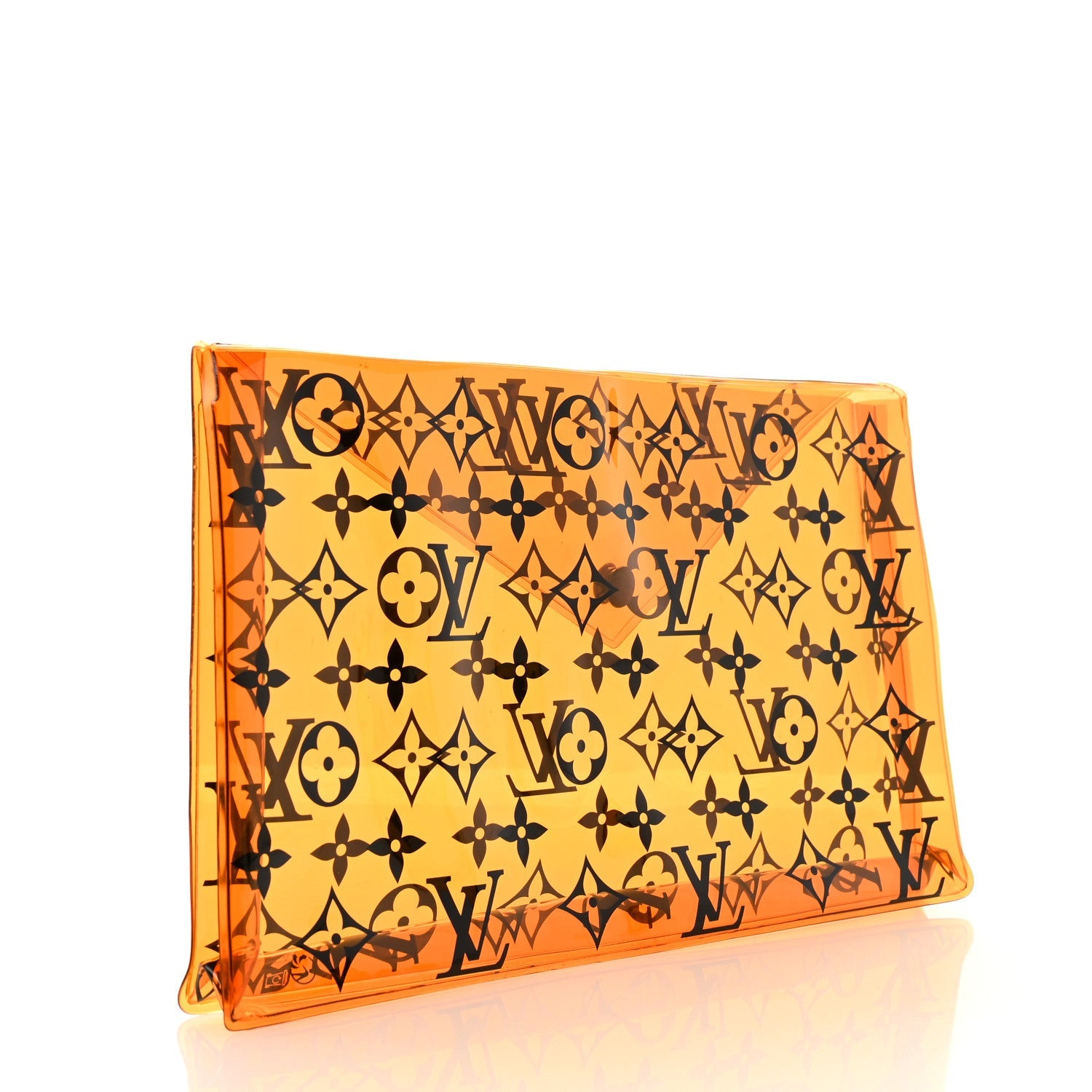 PVC Monogram Printed Envelope Pouch Orange