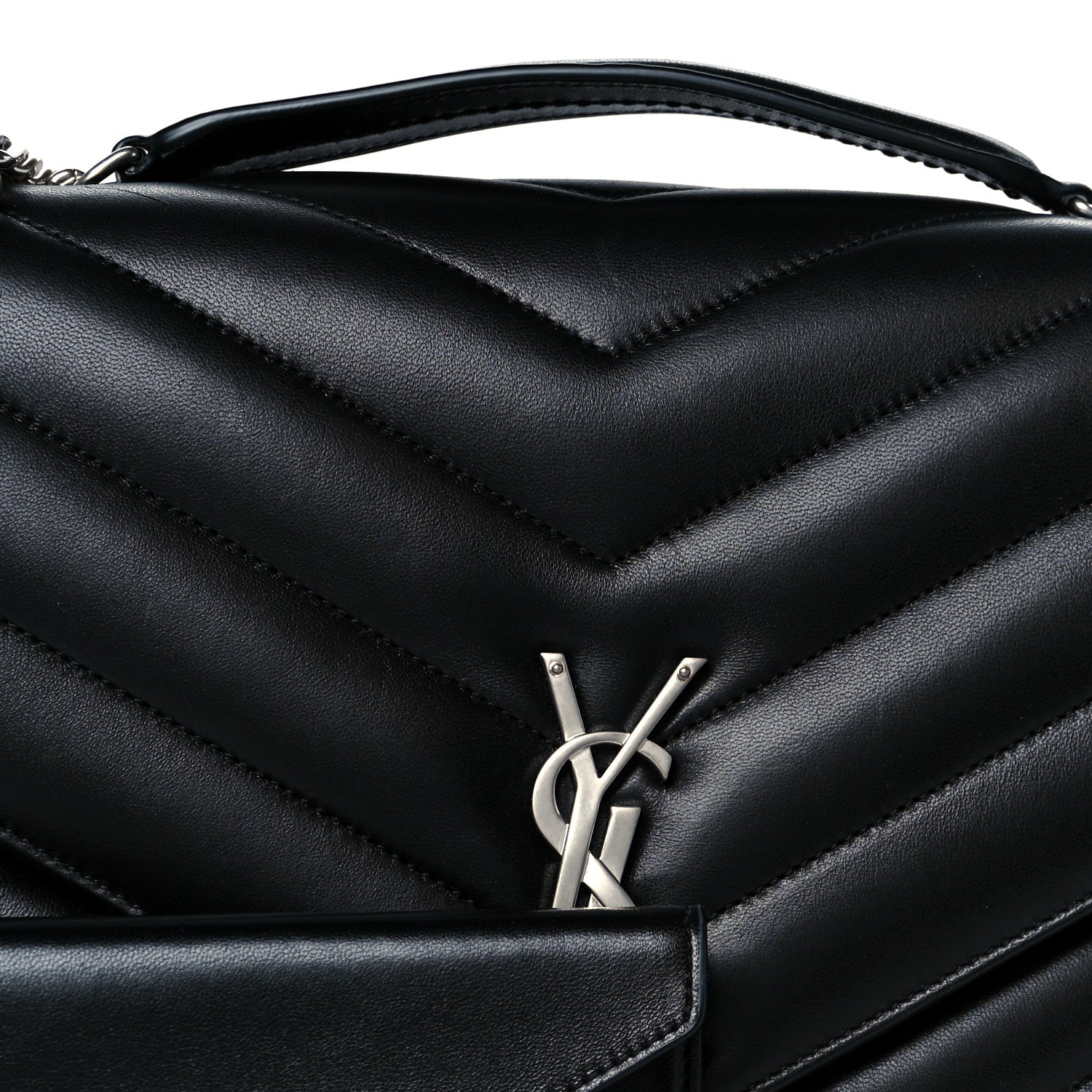 Lambskin Quilted Monogram Large LouLou Black