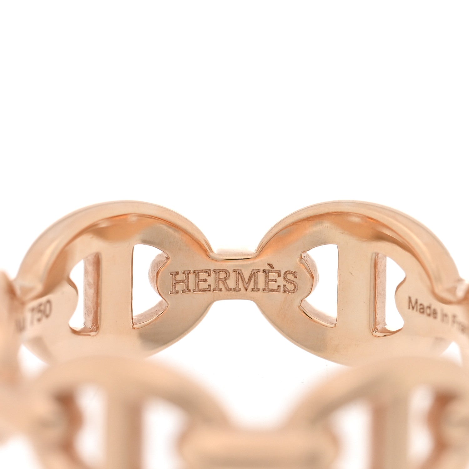 18K Rose Gold PM Chaine d'Ancre Enchainee Ring 48 4.5