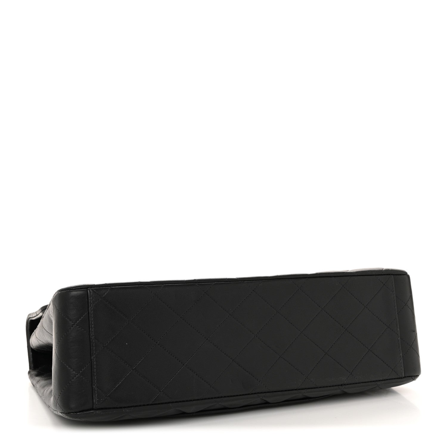 Lambskin Quilted XL Jumbo Single Flap Black