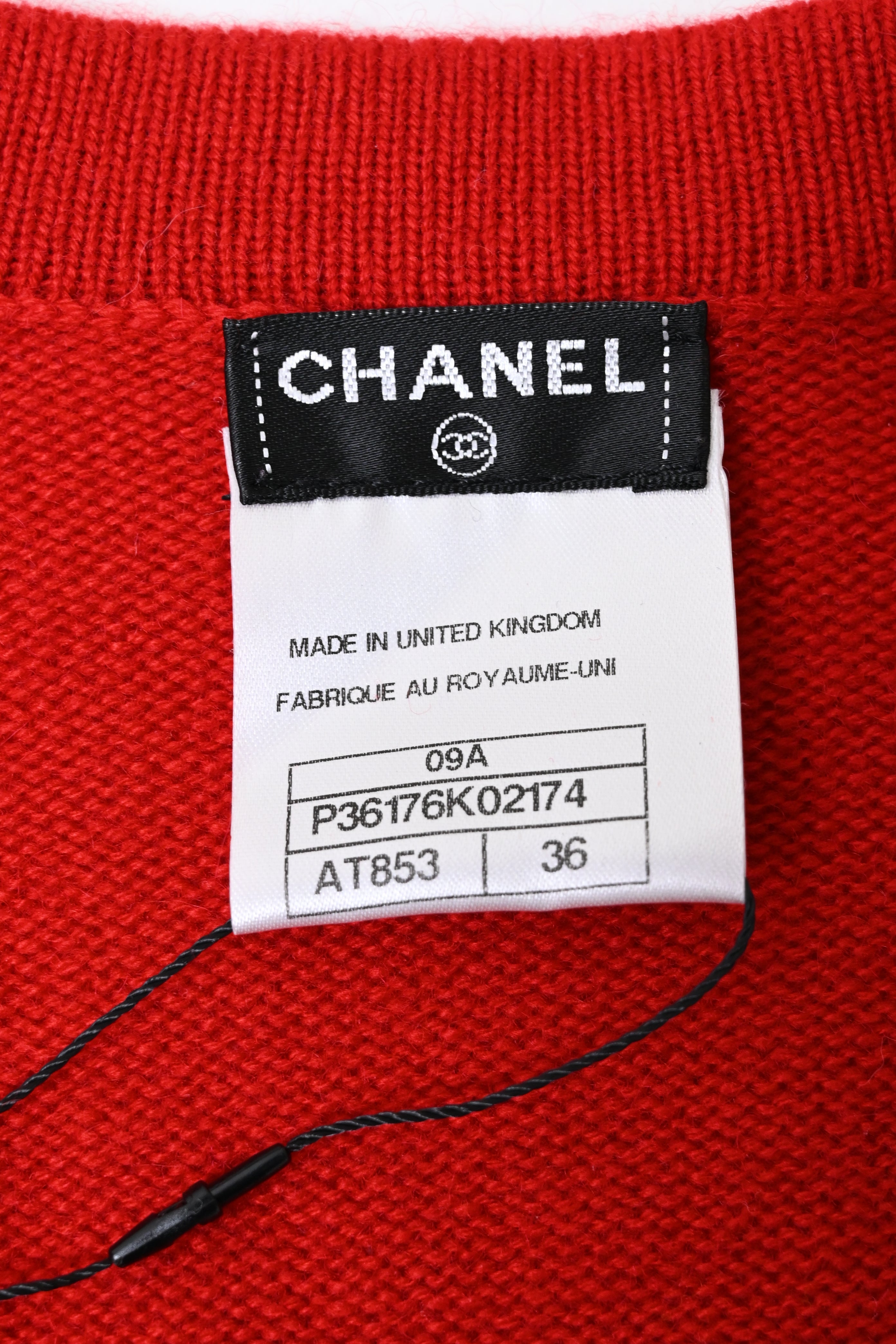 Women's Chanel Button-Down Knitted Long Cardigan in Red Cashmere