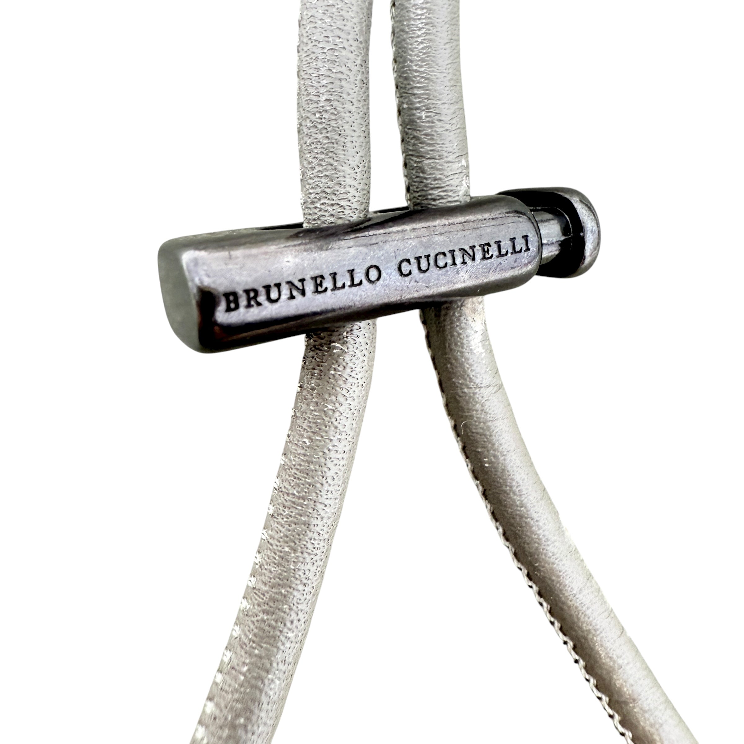 Suede Phone Crossbody Designer By Brunello Cucinelli, Size: Small