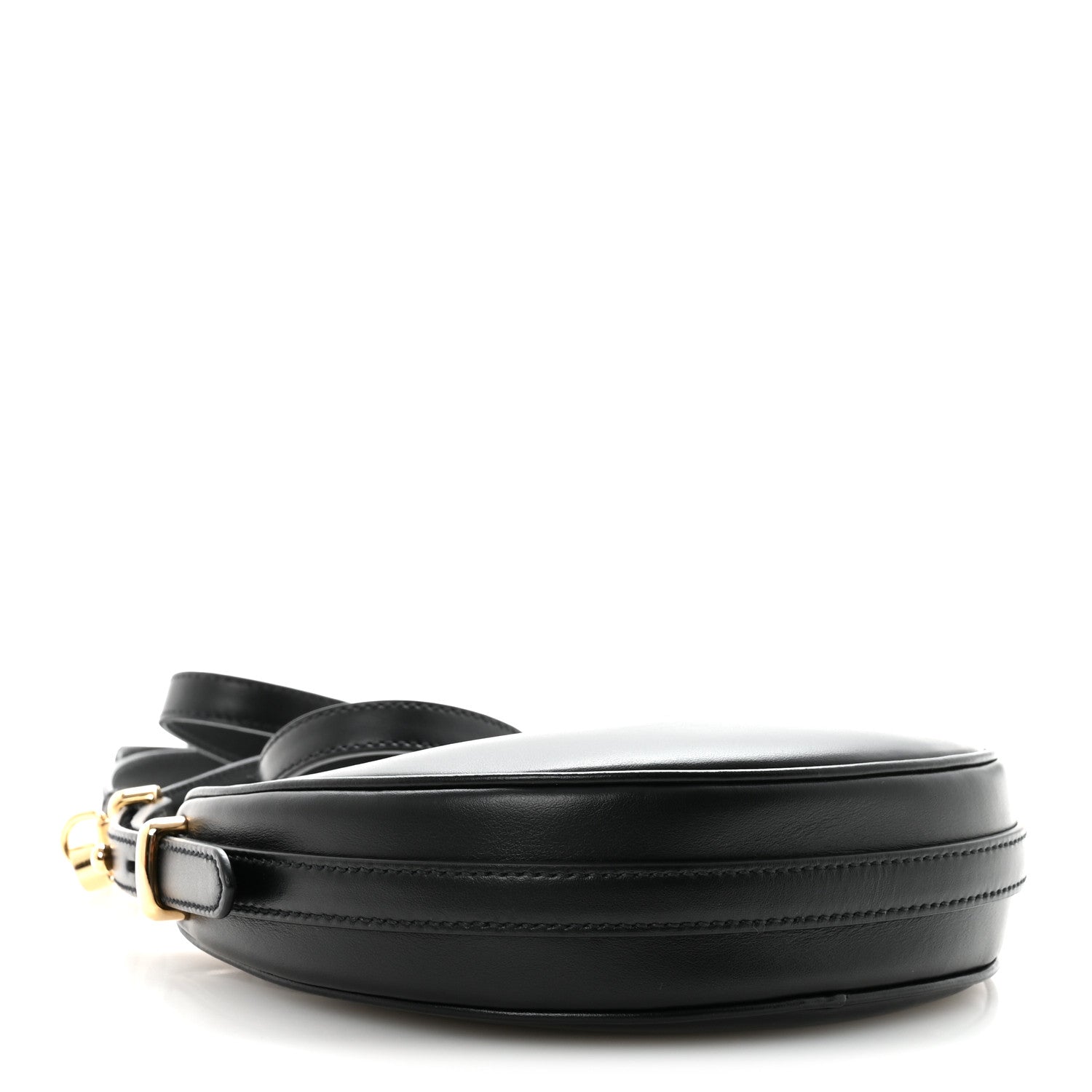 Soft Calfskin Arque Shoulder Bag Black
