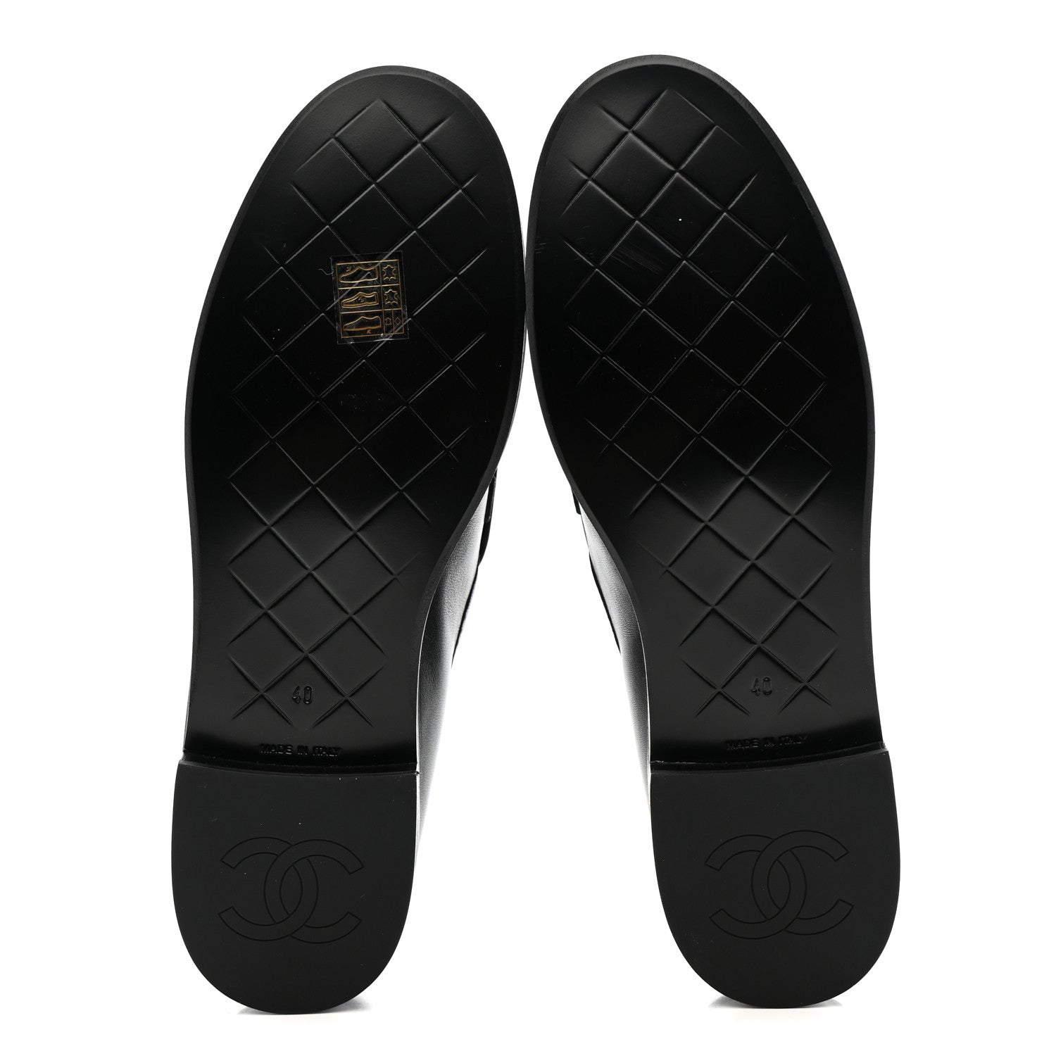 Lambskin Quilted CC Turnlock Loafers 40 Black
