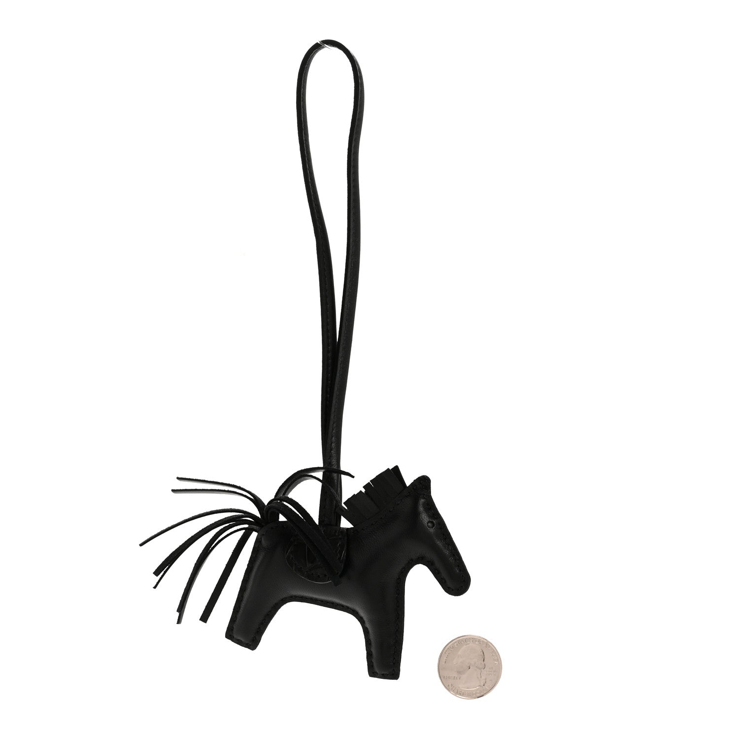 Milo Lambskin Matte Alligator Touch Grigri Rodeo Horse Bag Charm PM Black