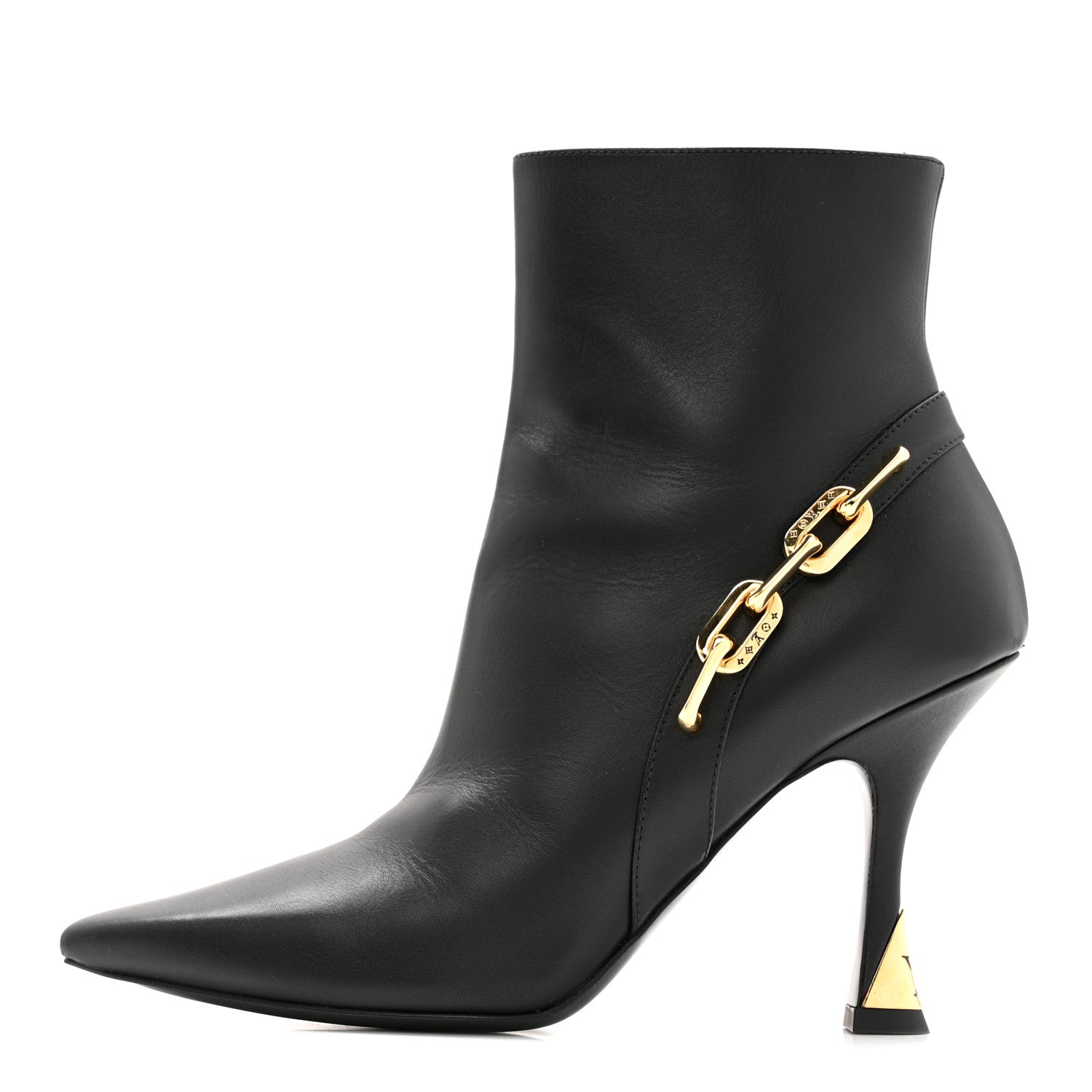 Calfskin Sparkle Ankle Boot 36.5 Black