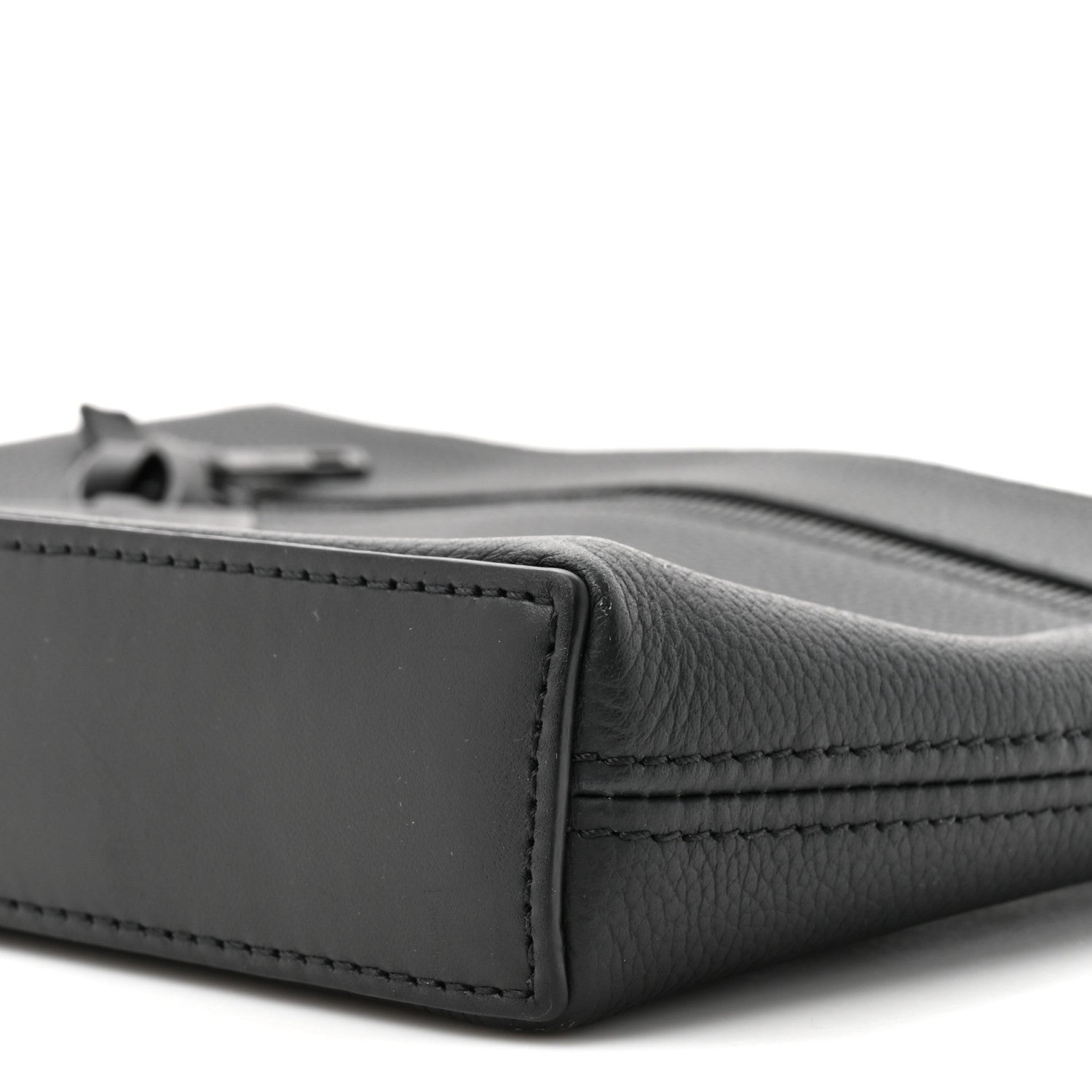 Grained Calfskin Aerogram Takeoff Pouch Black