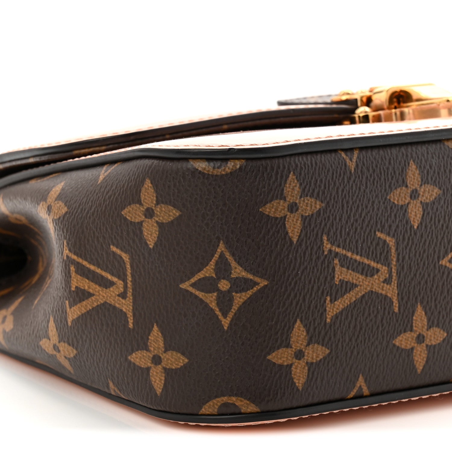 Patent Calfskin Monogram Cherrywood BB Rose Ballerine