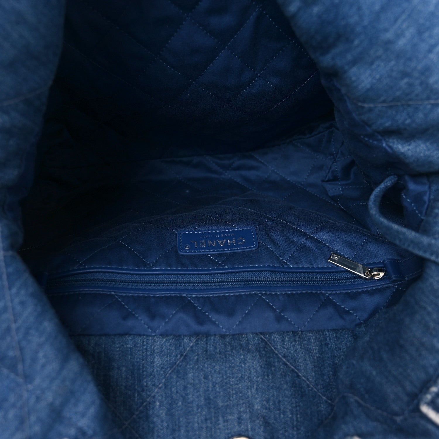 Denim Patchwork Logo Chanel 22 Blue