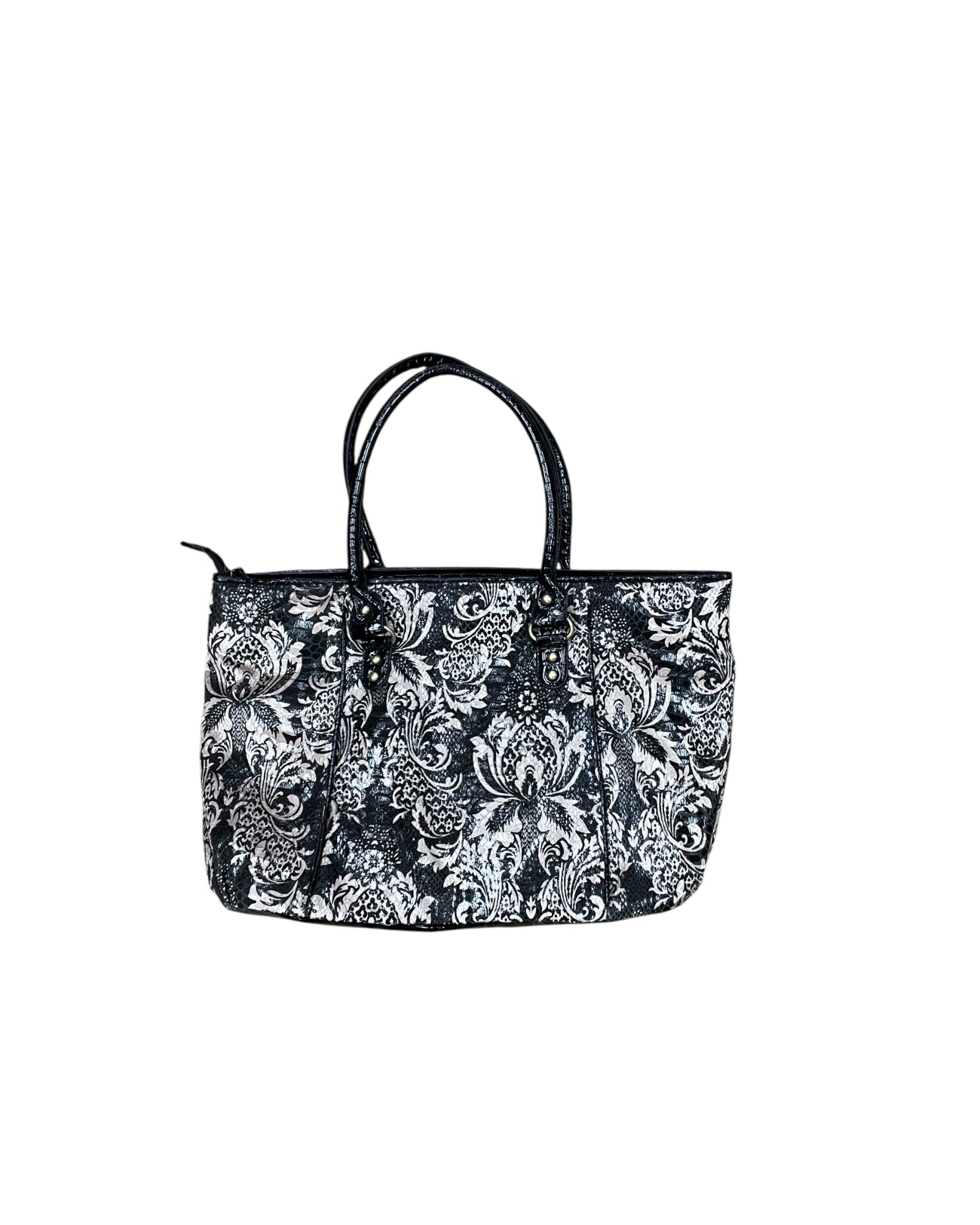 Handbag By Clothes Mentor In Black & Tan, Size:Medium