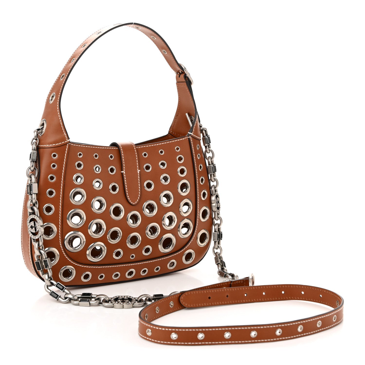 Calfskin Ha Ha Ha Jackie 1961 Eyelet Hobo Cuir