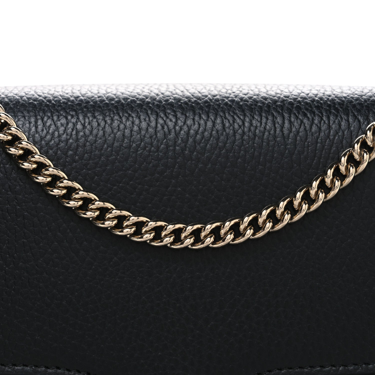 Dollar Calfskin Interlocking G Shoulder Bag Black