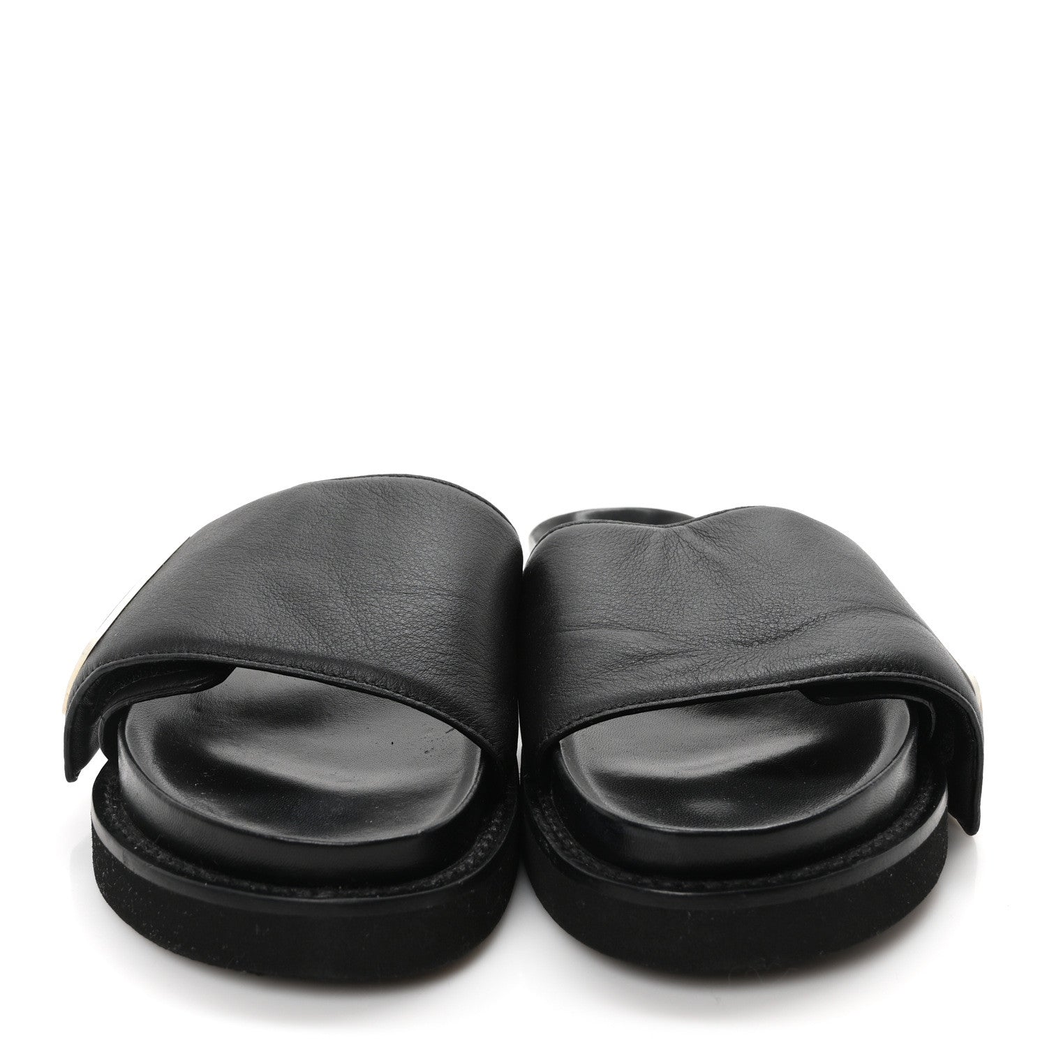 Calfskin Womens Pool Pillow Sunset Mules 37.5 Black