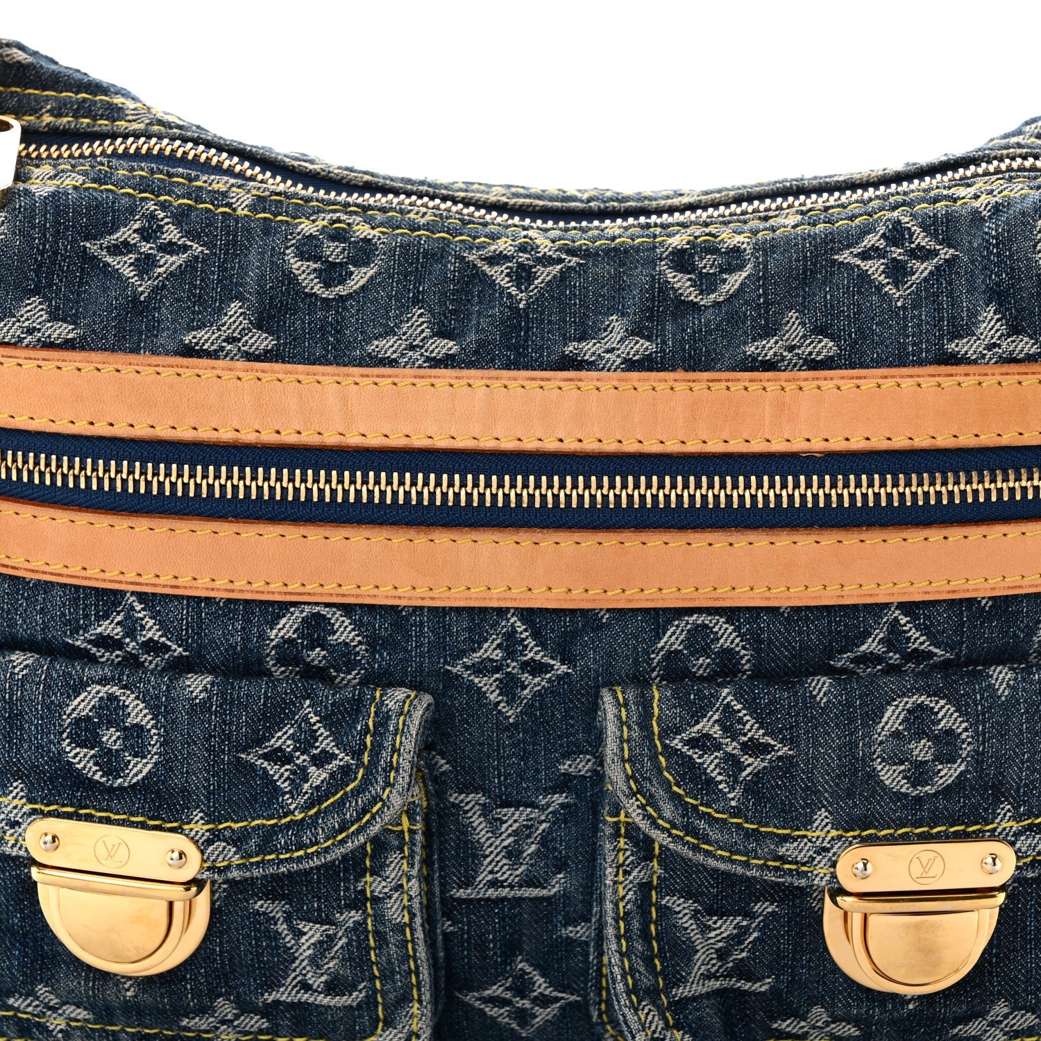 Monogram Denim Baggy PM Blue