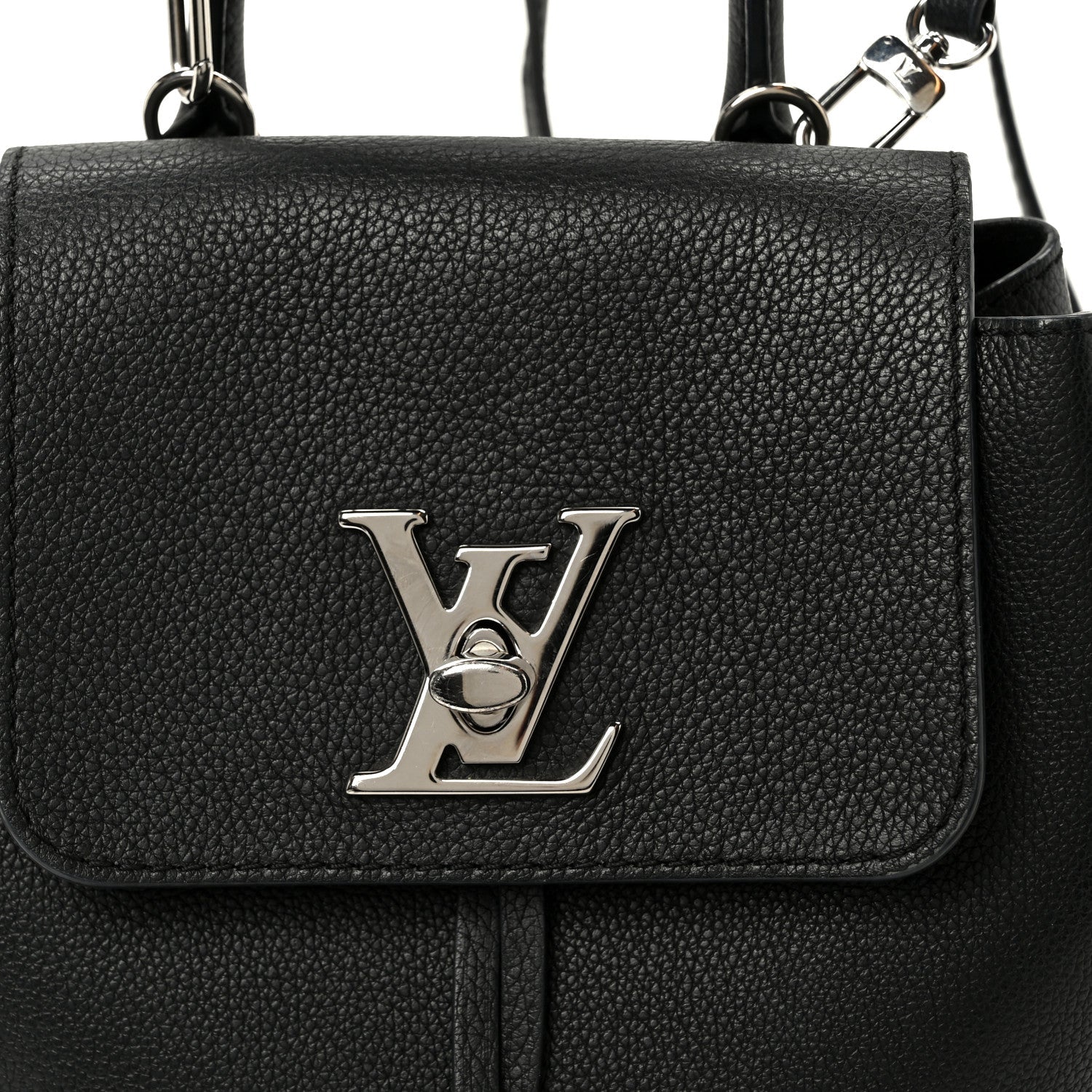 Calfskin Lockme Mini Backpack Black
