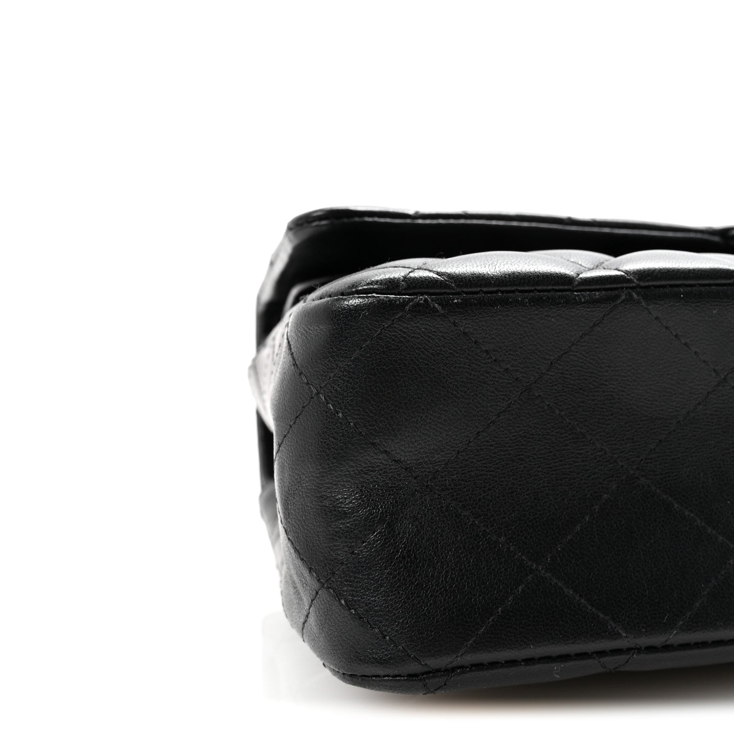 Lambskin Quilted Medium Double Flap Black