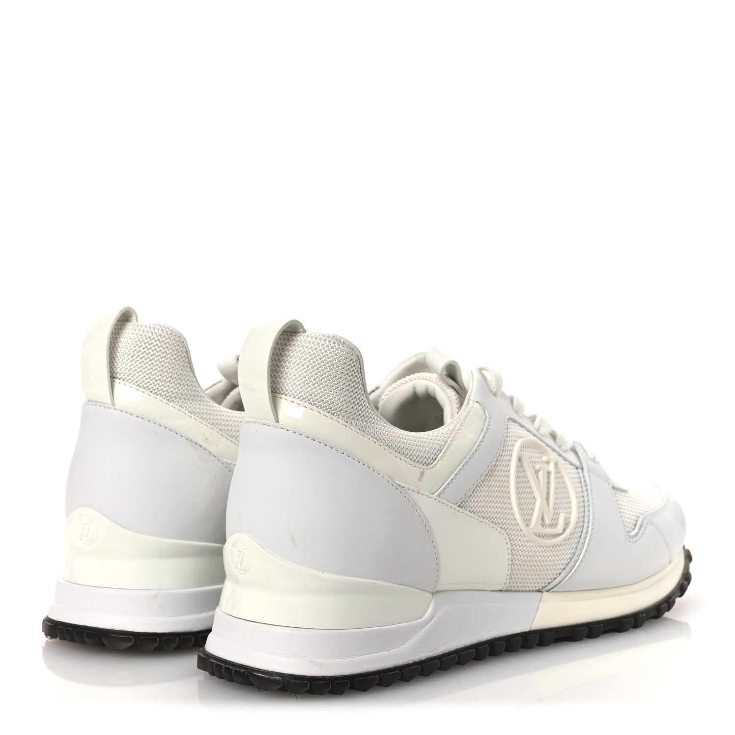 Calfskin Mesh Run Away Sneakers 37.5 White