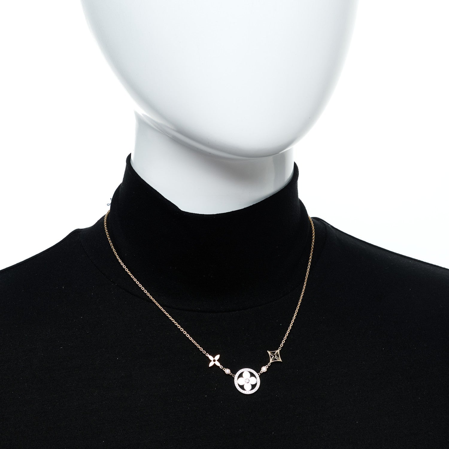 18K Yellow White Rose Gold Diamond Idylle Blossom XL Pendant Necklace