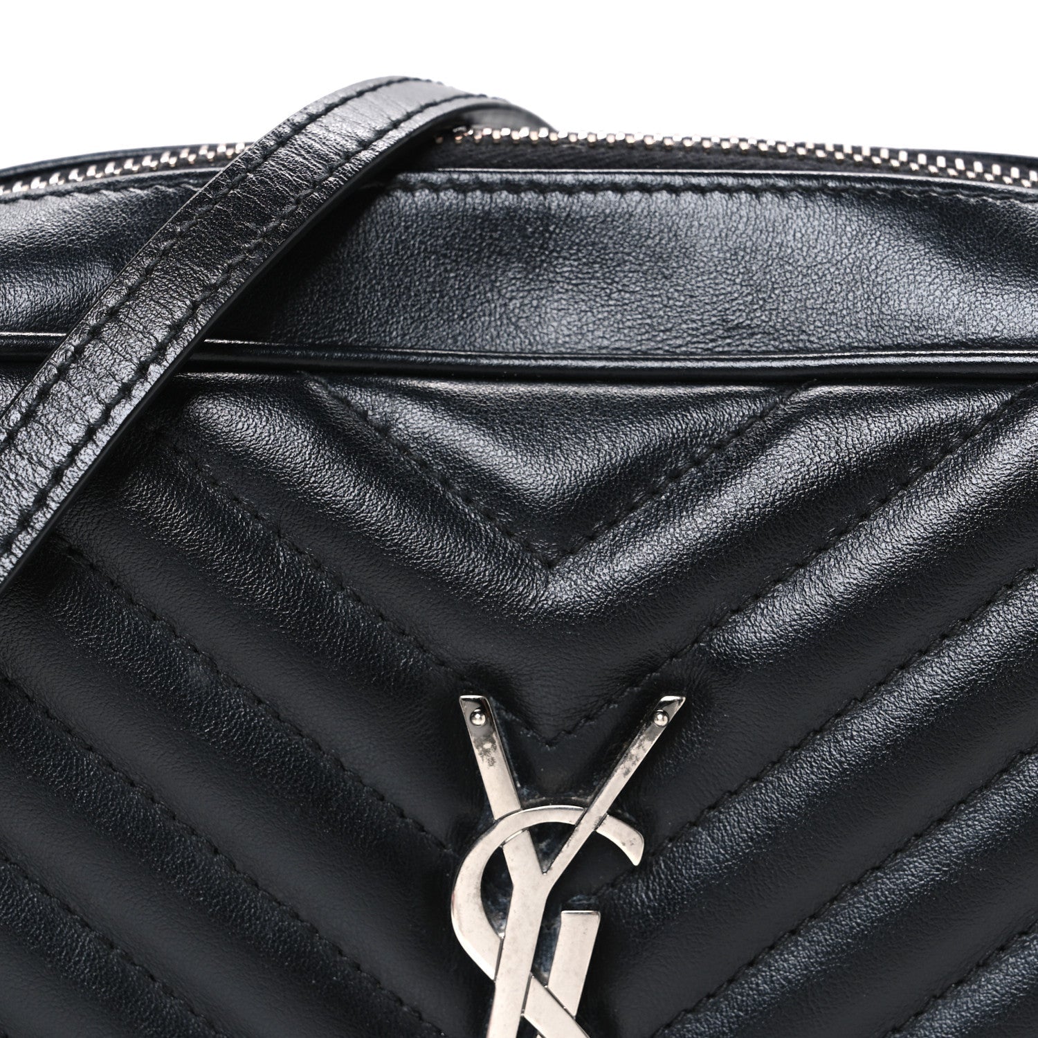 Calfskin Matelasse Monogram Lou Camera Bag Black