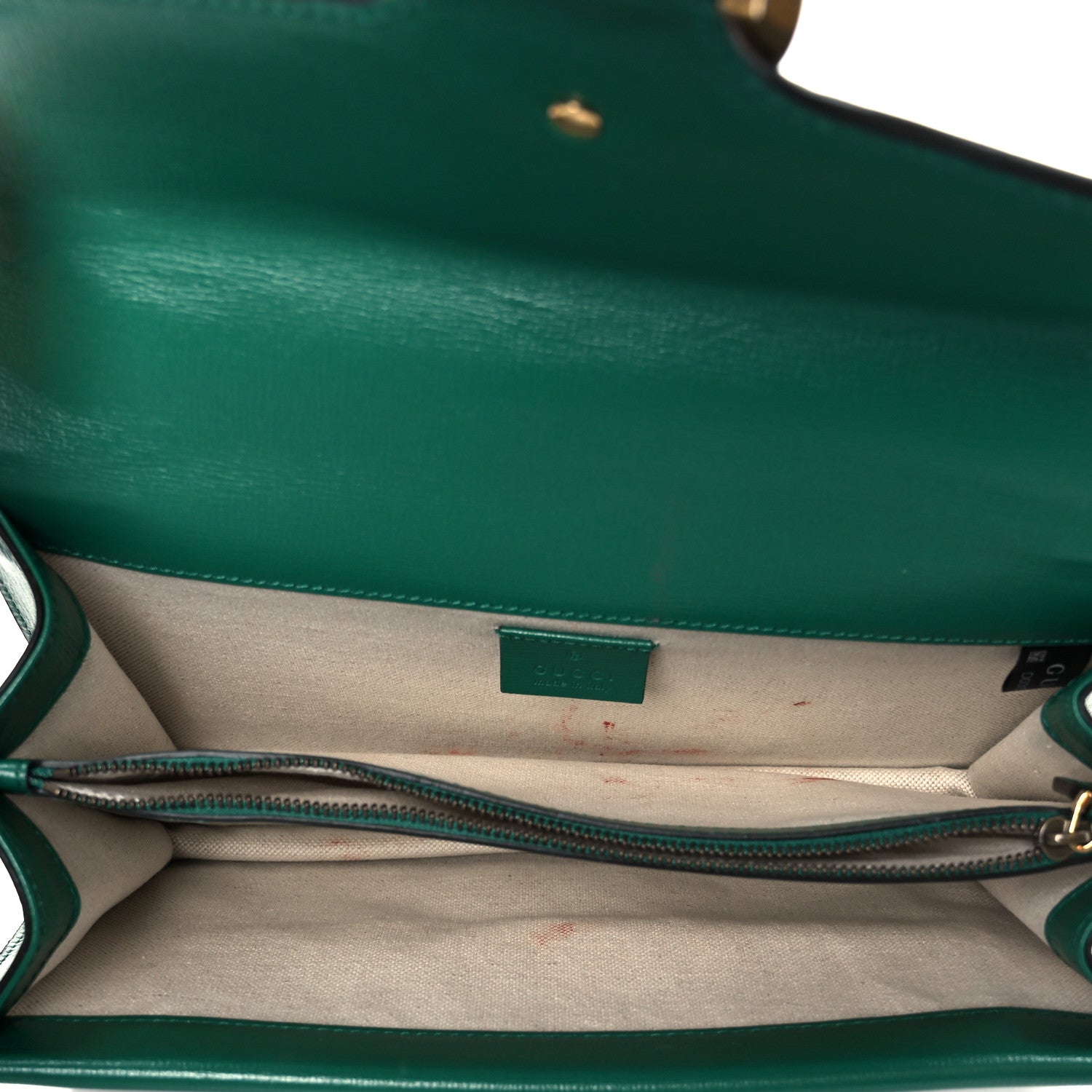 Azalea Calfskin Enamel Small Dionysus Shoulder Bag New Shamarock Emerald Off White