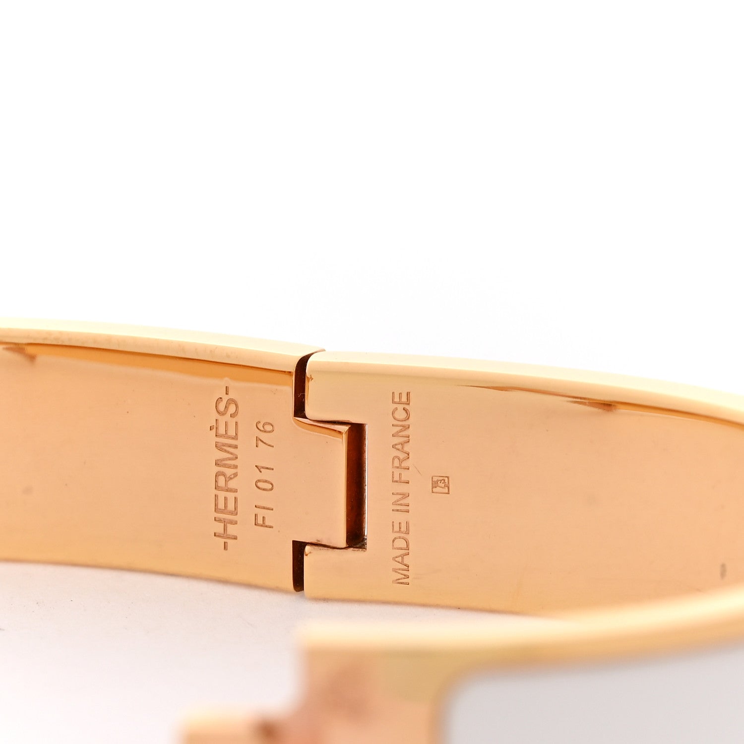 Enamel Narrow Clic Clac H Bracelet PM White