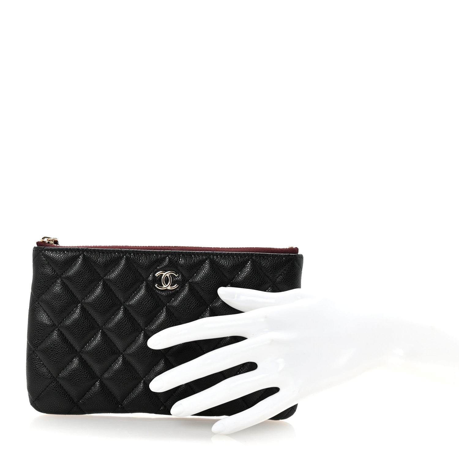Caviar Quilted Cosmetic Case Black