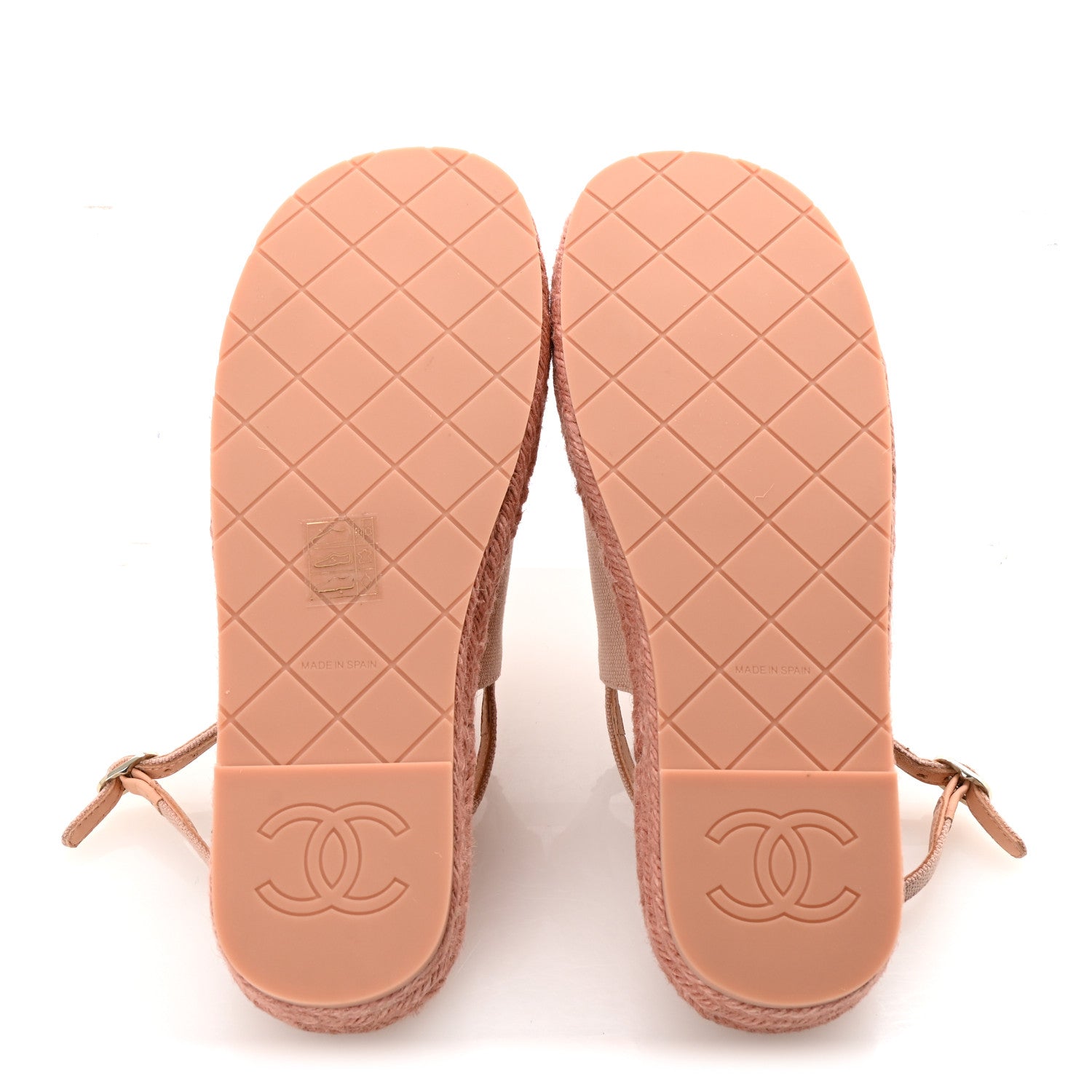 Canvas Strass CC Espadrille Slingback Sandals 38 Pink