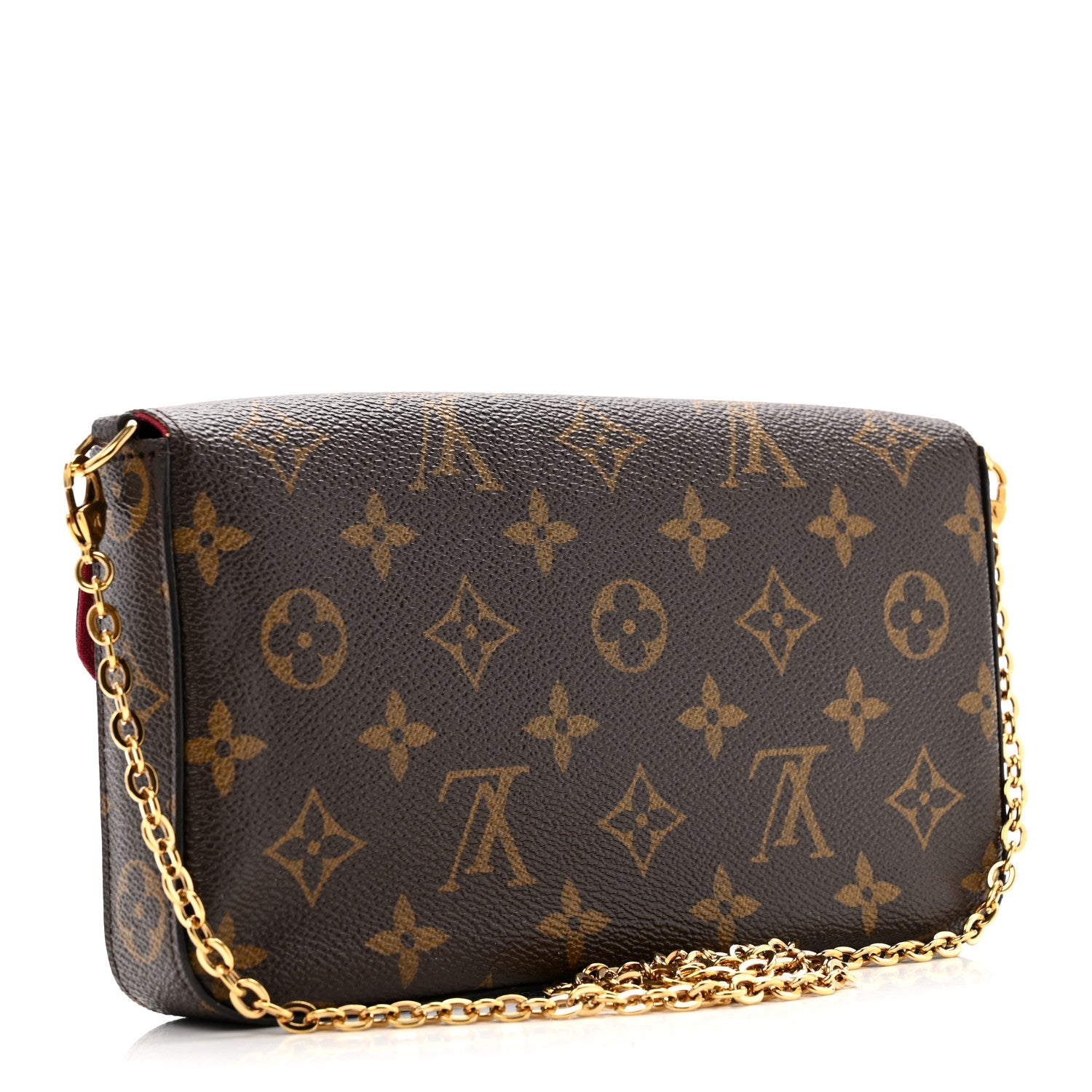 Monogram Pochette Felicie Chain Wallet Fuchsia
