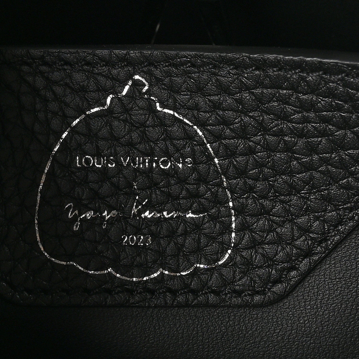 LV X YK Taurillon Brass Metal Dots Capucine MM Black