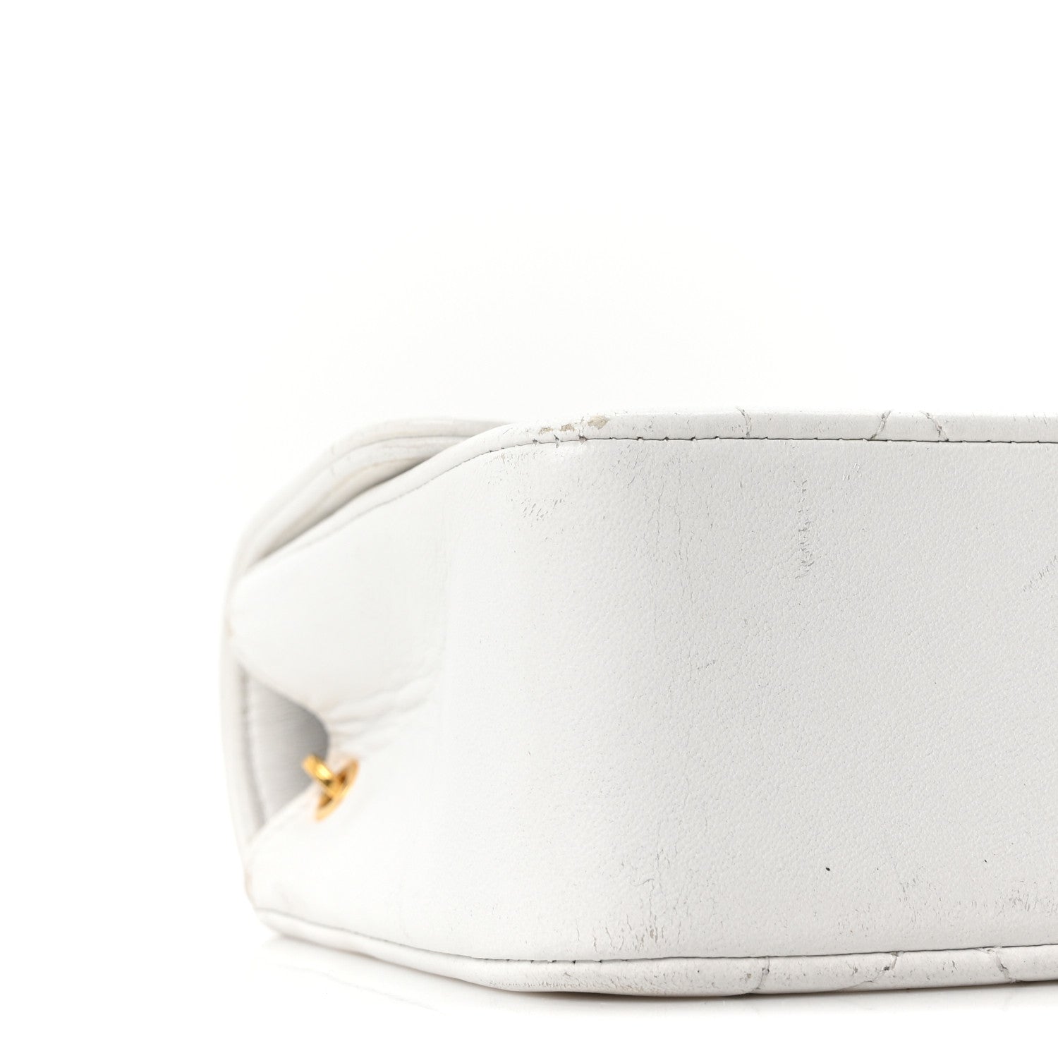 Lambskin Quilted Mini Flap Bag White