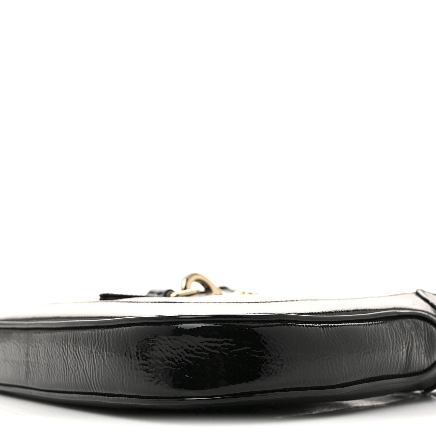 Patent Calfskin Small Jackie Shoulder Bag Black