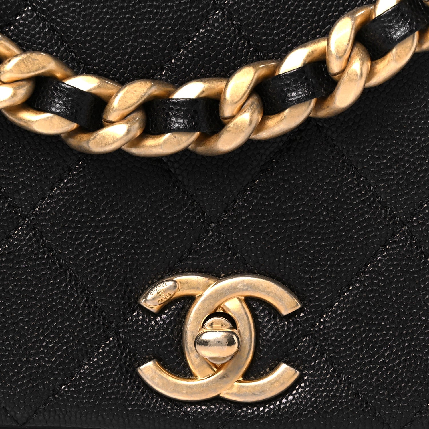 Caviar Quilted Small Fashion Therapy Flap Bag Black