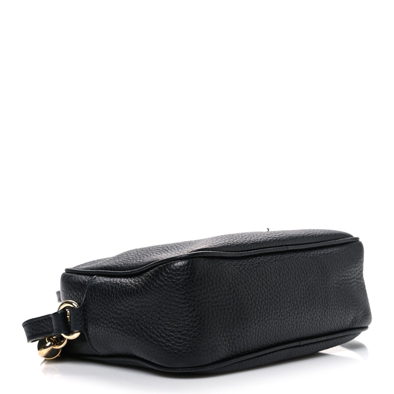 Pebbled Calfskin Small Soho Disco Bag Black